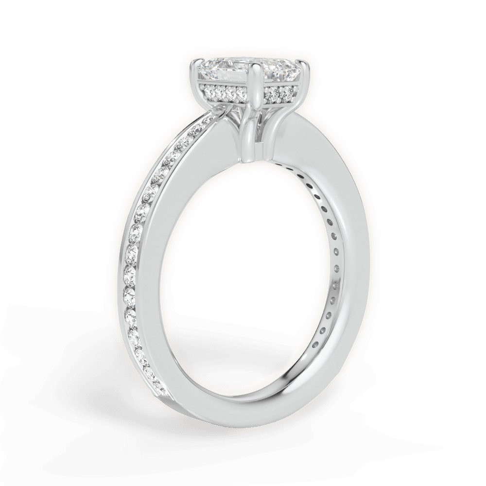 Katelyn Emerald Cut Lab Grown Diamond Platinum Engagement Ring - View 3