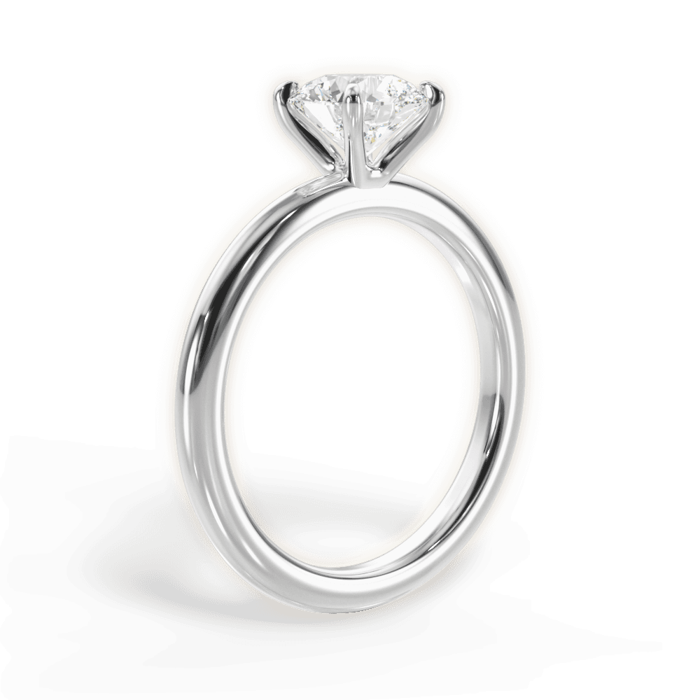 Allison Round Cut Lab Grown Diamond 14Kt White Gold Engagement Ring - View 4