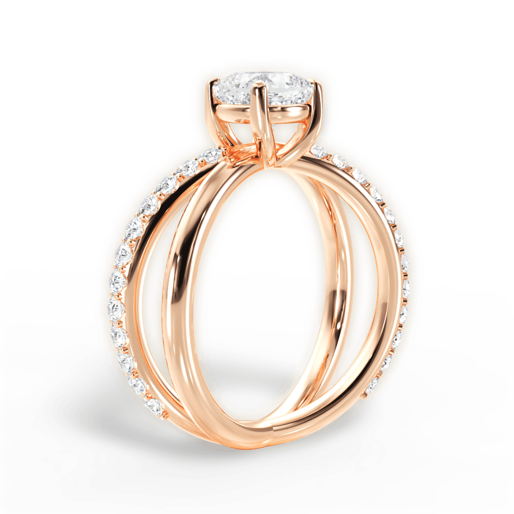 Jennifer Cushion Cut Lab Grown Diamond 18Kt Rose Gold Engagement Ring - View 3