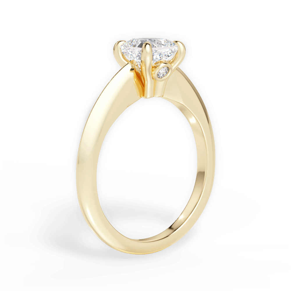 Diana Cushion Cut Lab Grown Diamond 18Kt Yellow Gold Engagement Ring - View 2