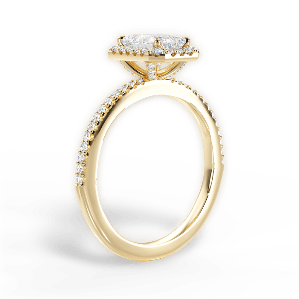 Joanne Emerald Cut Lab Grown Diamond 18Kt Yellow Gold Engagement Ring - View 3