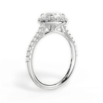 Leah Oval Cut Lab Grown Diamond 14Kt White Gold Engagement Ring - View 3