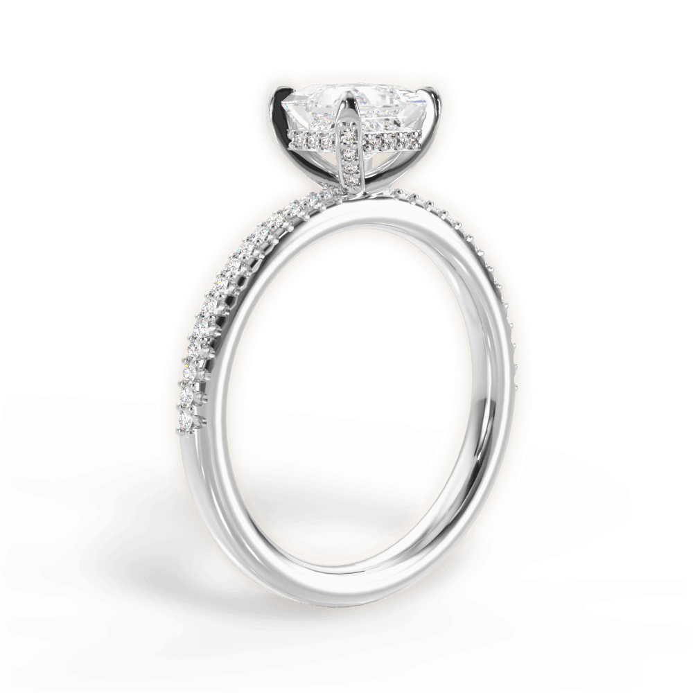 Helen Princess Cut Lab Grown Diamond Platinum Engagement Ring - View 2