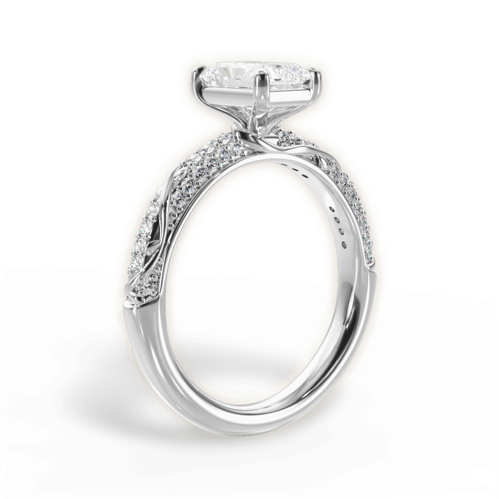 Gloria Radiant Cut Lab Grown Diamond 14Kt White Gold Engagement Ring - View 2