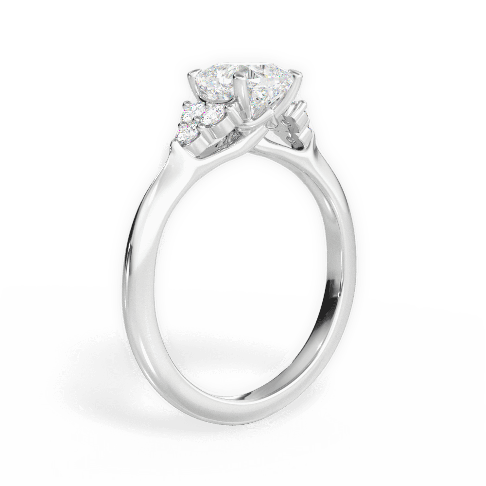 Celeste Cushion Cut Lab Grown Diamond 14Kt White Gold Engagement Ring - View 4