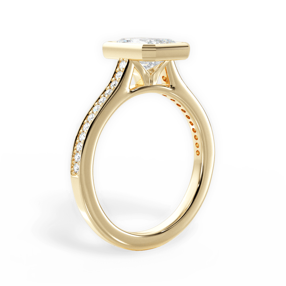 Deanna Radiant Cut Lab Grown Diamond 18Kt Yellow Gold Engagement Ring - View 2