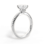 Giselle Emerald Cut Lab Grown Diamond 18Kt White Gold Engagement Ring - View 2