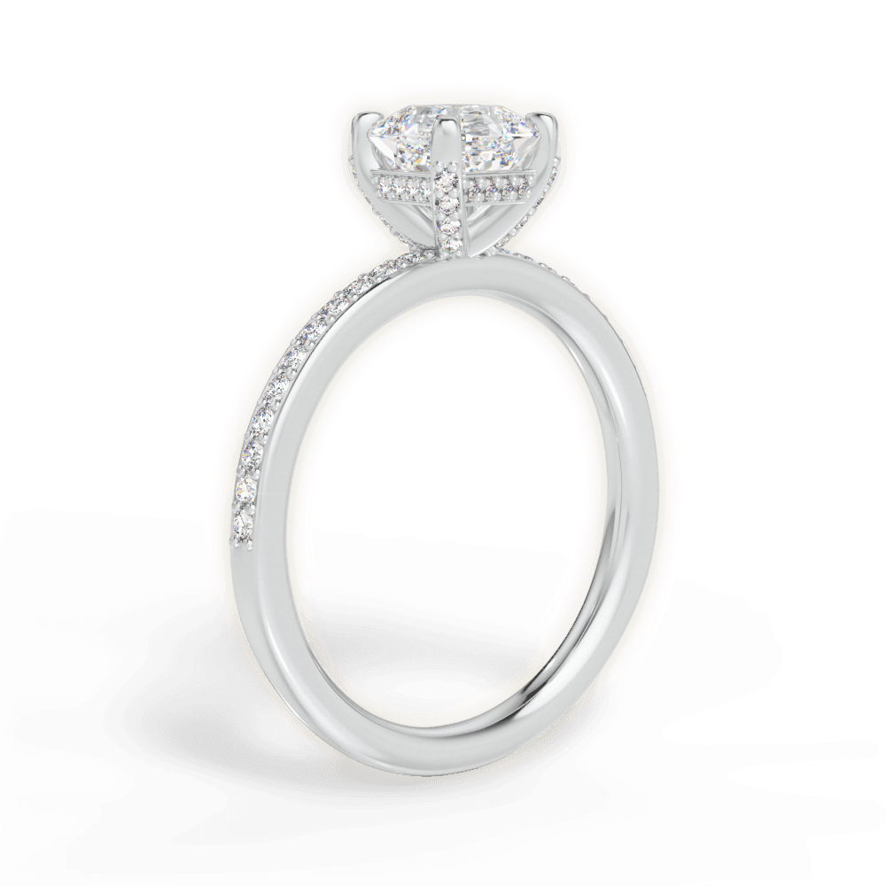 Janice Asscher Cut Lab Grown Diamond 14Kt White Gold Engagement Ring - View 3