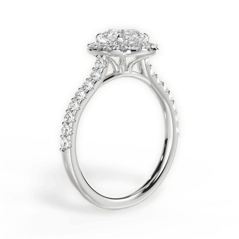 Ingrid Asscher Cut Lab Grown Diamond 14Kt White Gold Engagement Ring - View 2