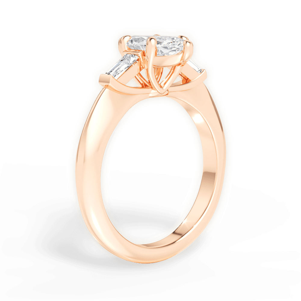 Emily Marquise Cut Lab Grown Diamond 18Kt Rose Gold Engagement Ring - View 2