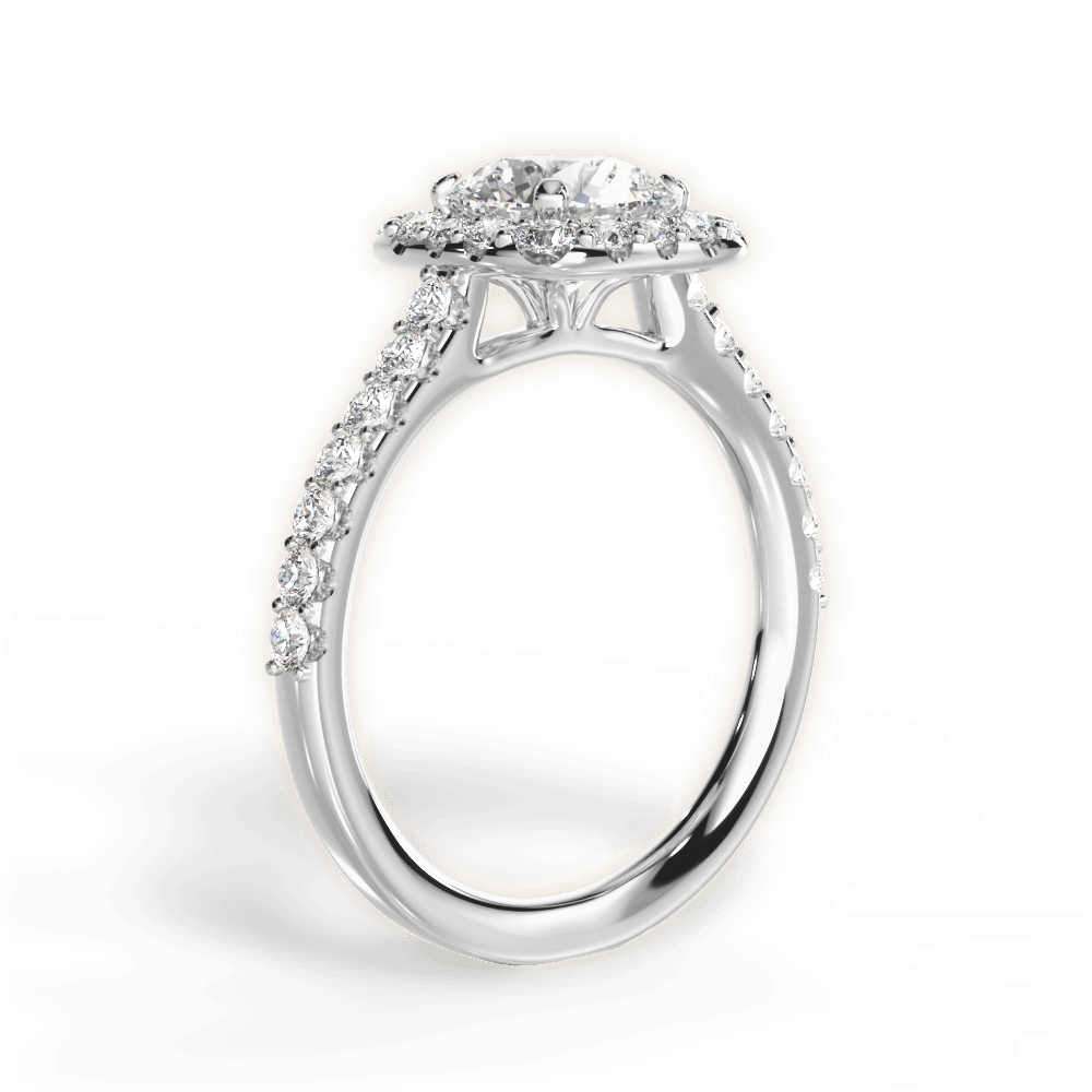 Ingrid Round Cut Lab Grown Diamond 14Kt White Gold Engagement Ring - View 2