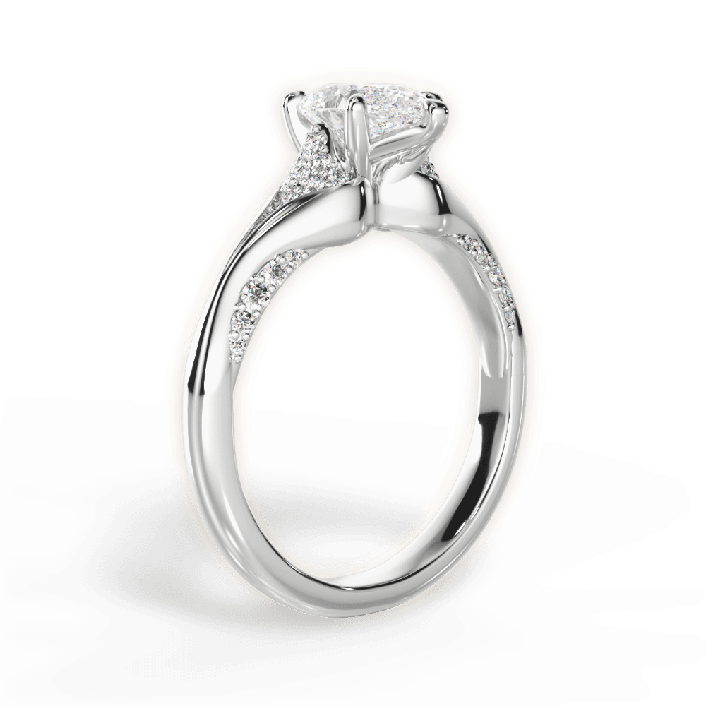 Isabel Pear Cut Lab Grown Diamond Platinum Engagement Ring - View 4