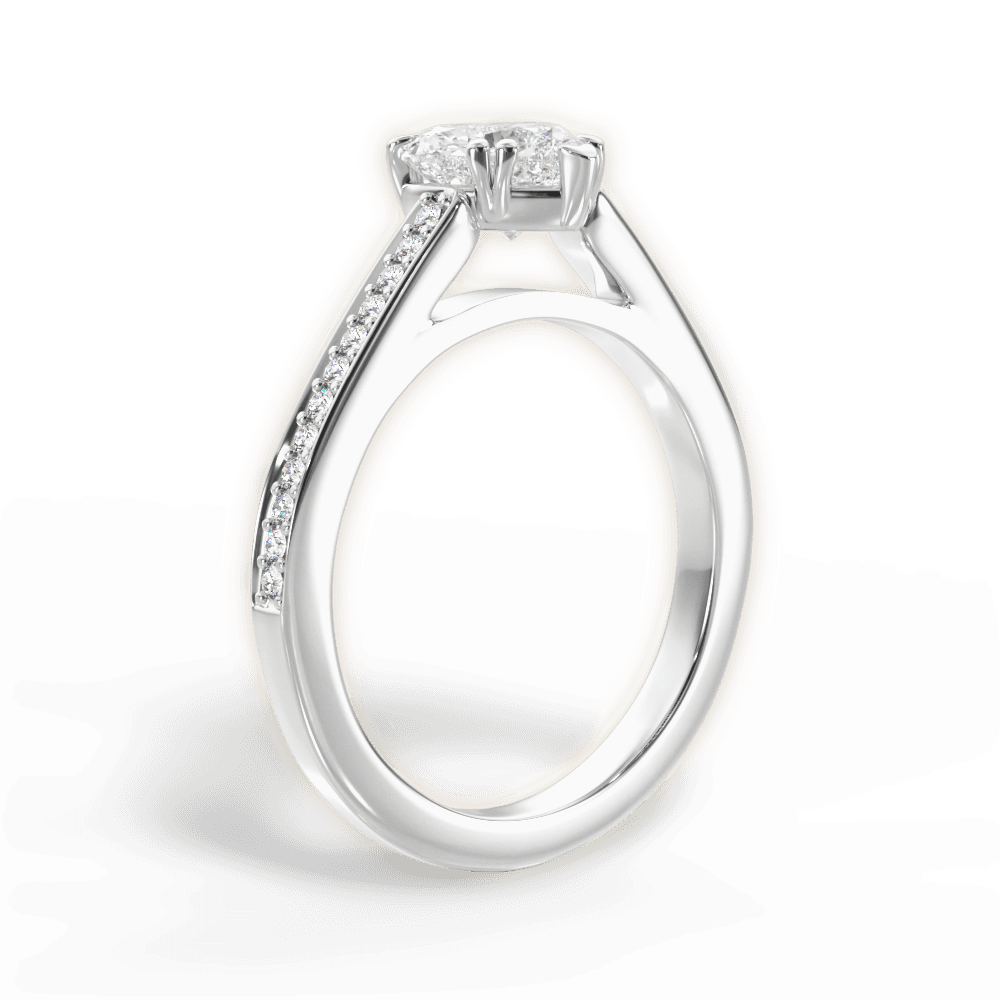 Denise Heart Cut Lab Grown Diamond Platinum Engagement Ring - View 2
