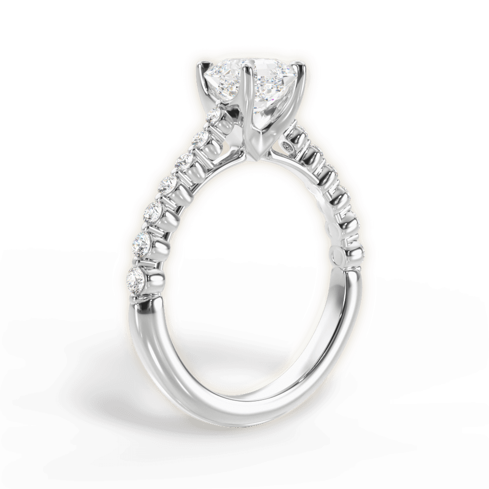 Dana Asscher Cut Lab Grown Diamond 18Kt White Gold Engagement Ring - View 4