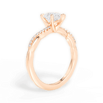 Charlotte Pear Cut Lab Grown Diamond 18Kt Rose Gold Engagement Ring - View 2