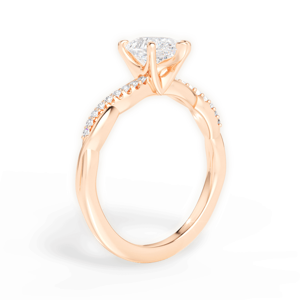 Charlotte Pear Cut Lab Grown Diamond 18Kt Rose Gold Engagement Ring - View 2