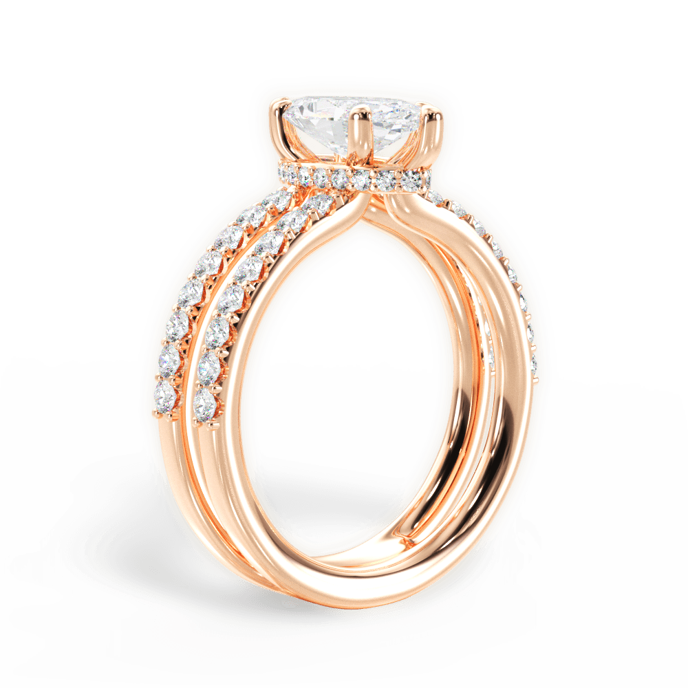 Christie Marquise Cut Lab Grown Diamond 18Kt Rose Gold Engagement Ring - View 4