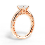 Donna Radiant Cut Lab Grown Diamond 18Kt Rose Gold Engagement Ring - View 3