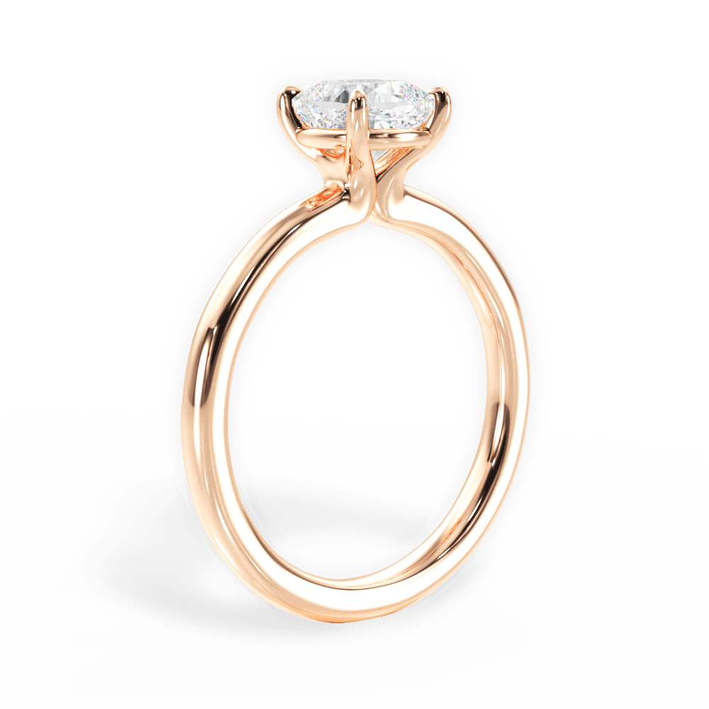 Angela Cushion Cut Lab Grown Diamond 18Kt Rose Gold Engagement Ring - View 2