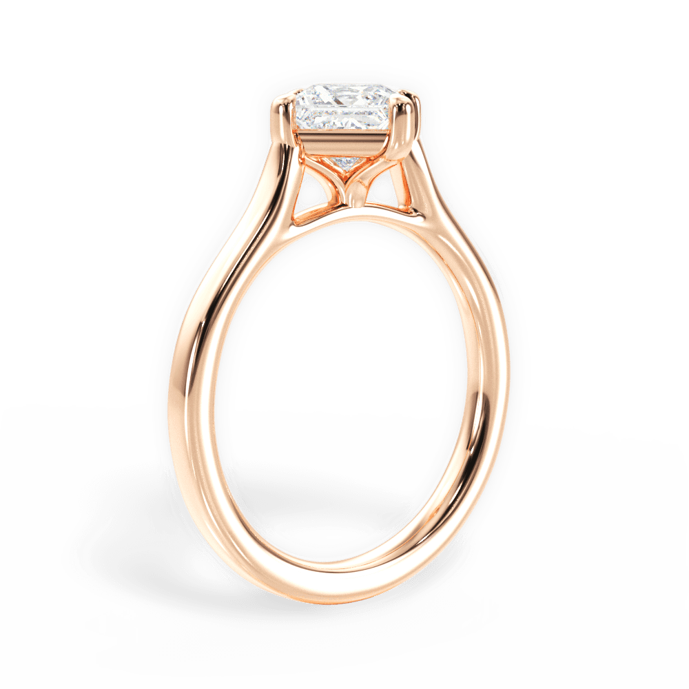 Bernadette Princess Cut Lab Grown Diamond 18Kt Rose Gold Engagement Ring - View 2