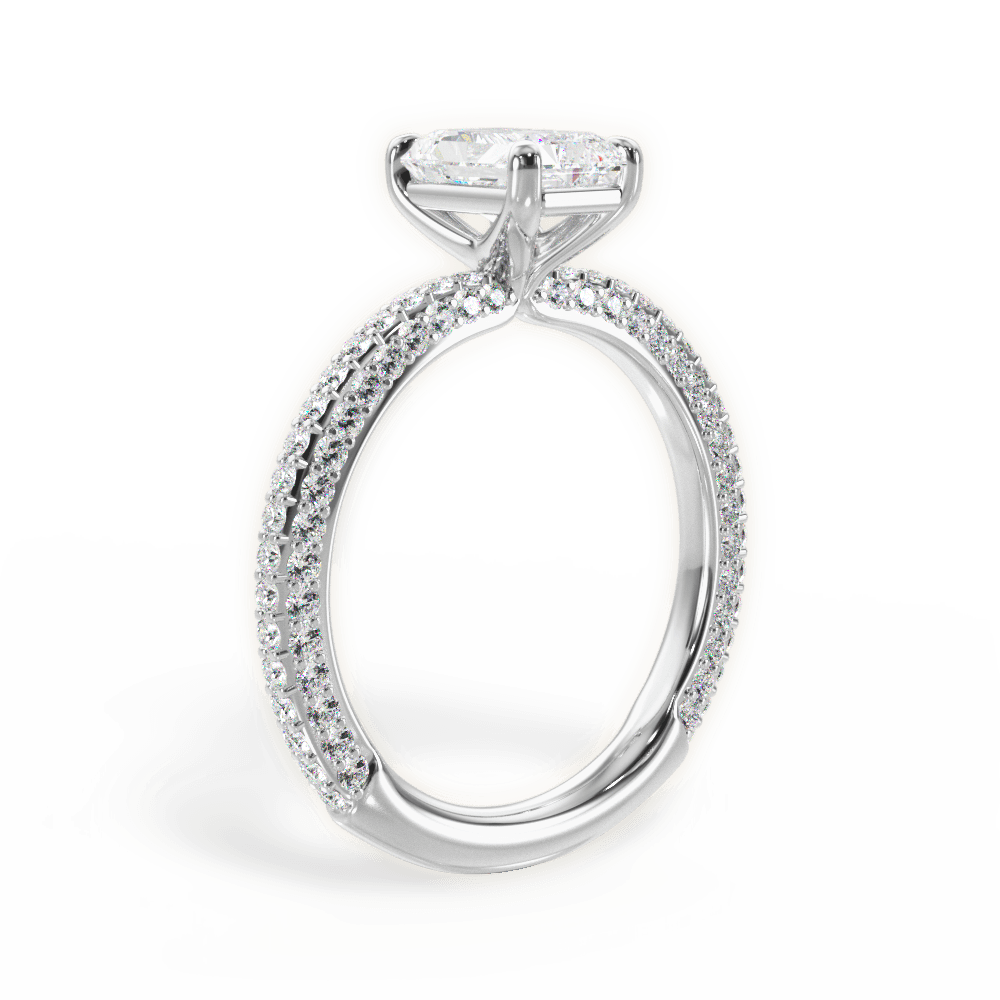 Kristen Radiant Cut Lab Grown Diamond 14Kt White Gold Engagement Ring - View 3