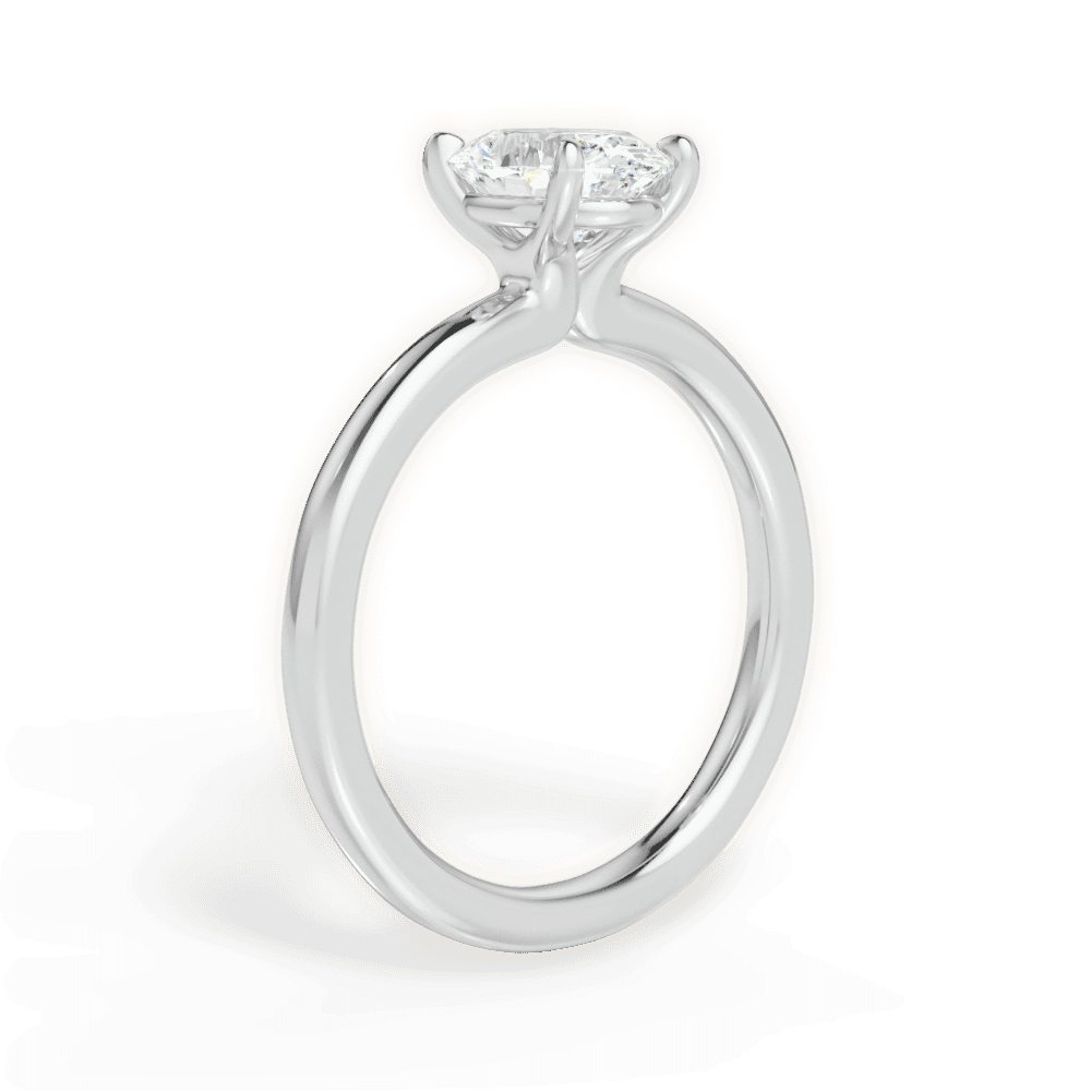 Angela Oval Cut Lab Grown Diamond Platinum Engagement Ring - View 3