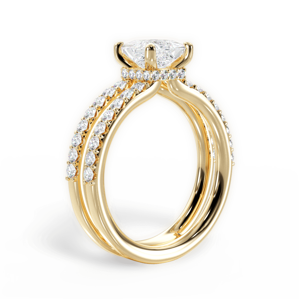 Christie Princess Cut Lab Grown Diamond 18Kt Yellow Gold Engagement Ring - View 2