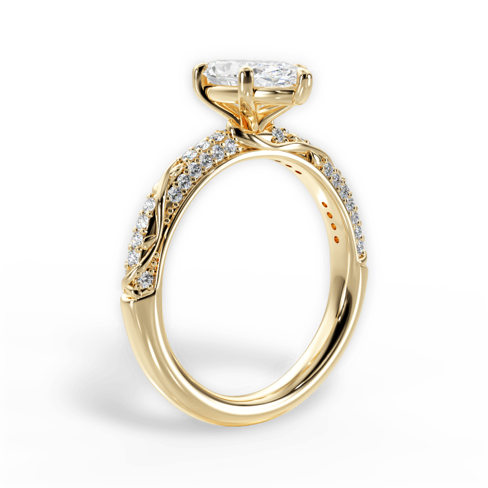 Gloria Marquise Cut Lab Grown Diamond 18Kt Yellow Gold Engagement Ring - View 3