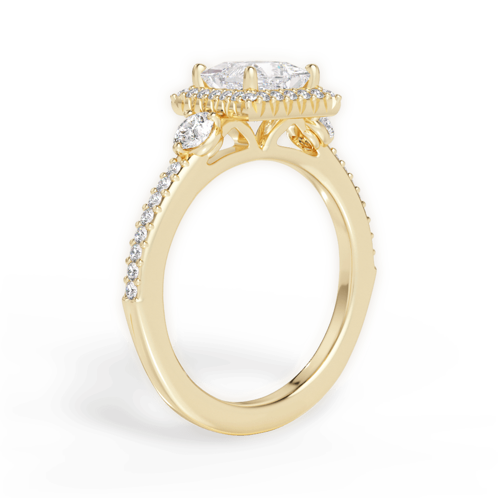 Julia Princess Cut Lab Grown Diamond 18Kt Yellow Gold Engagement Ring - View 2