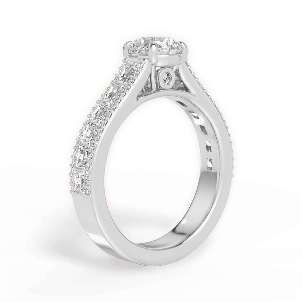 Lynn Round Cut Lab Grown Diamond 14Kt White Gold Engagement Ring - View 4