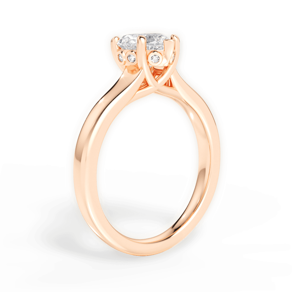 Carol Heart Cut Lab Grown Diamond 18Kt Rose Gold Engagement Ring - View 3