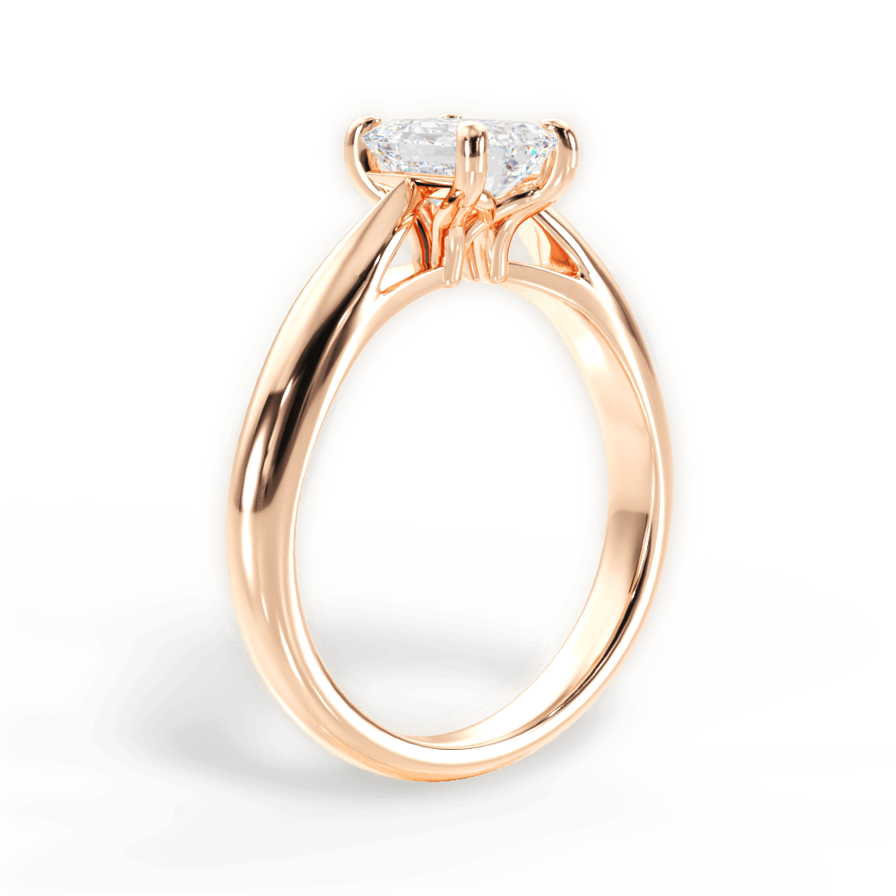 Colleen Emerald Cut Lab Grown Diamond 18Kt Rose Gold Engagement Ring - View 2