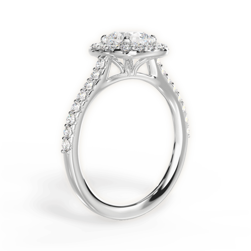 Ingrid Cushion Cut Lab Grown Diamond Platinum Engagement Ring - View 2