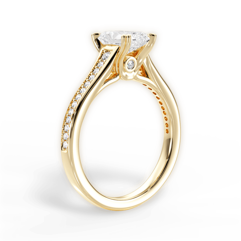 Delia Radiant Cut Lab Grown Diamond 18Kt Yellow Gold Engagement Ring - View 2