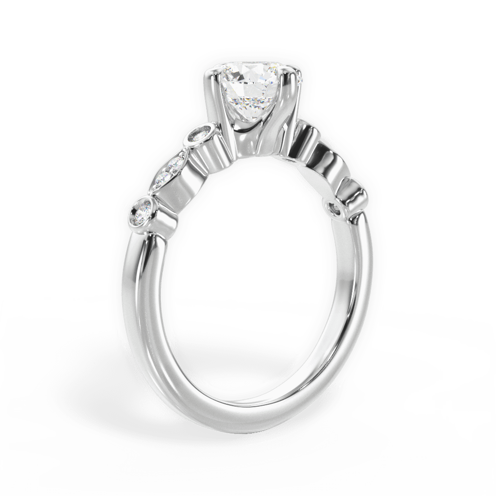 Catherine Round Cut Lab Grown Diamond Platinum Engagement Ring - View 2