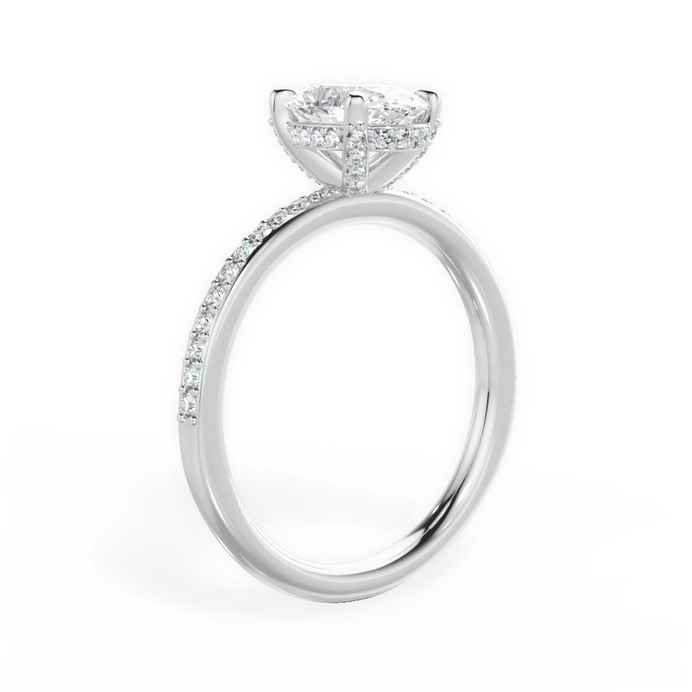 Janice Oval Cut Lab Grown Diamond 18Kt White Gold Engagement Ring - View 2