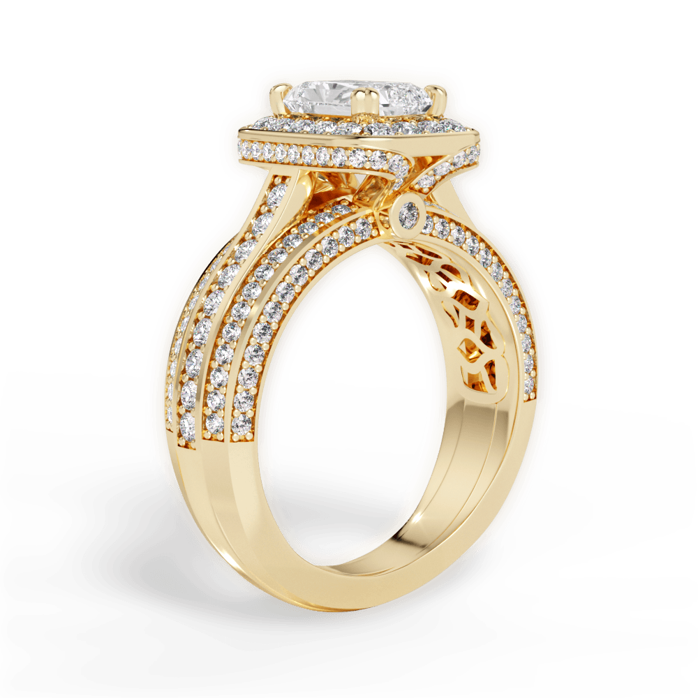 Madison Radiant Cut Lab Grown Diamond 18Kt Yellow Gold Engagement Ring - View 2