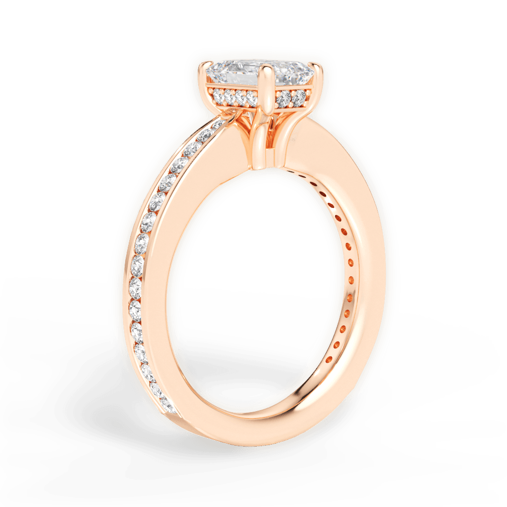Katelyn Emerald Cut Lab Grown Diamond 18Kt Rose Gold Engagement Ring - View 2