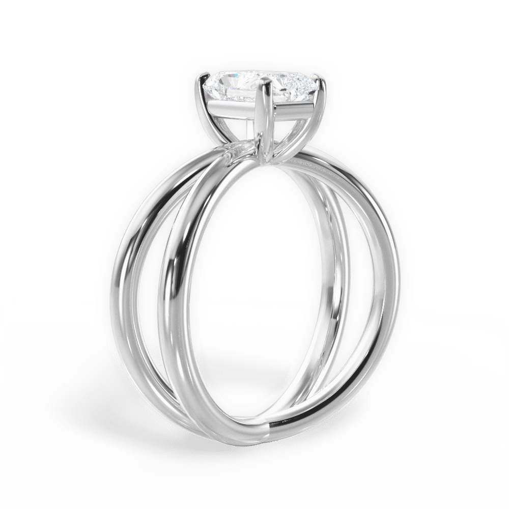 Ada Radiant Cut Lab Grown Diamond 14Kt White Gold Engagement Ring - View 4