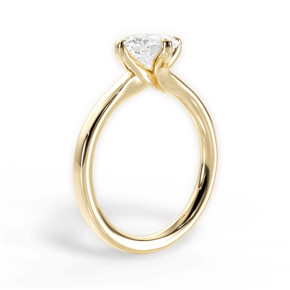 Ashley Oval Cut Lab Grown Diamond 18Kt Yellow Gold Engagement Ring - View 2