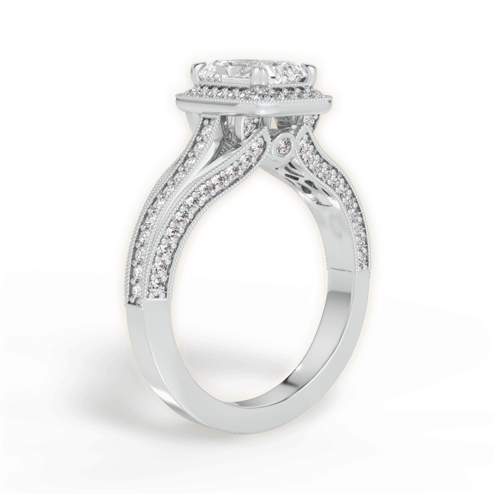 Lillian Radiant Cut Lab Grown Diamond Platinum Engagement Ring - View 2