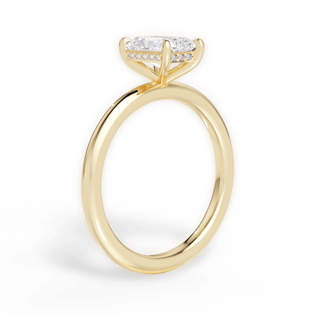 Brenda Radiant Cut Lab Grown Diamond 18Kt Yellow Gold Engagement Ring - View 4