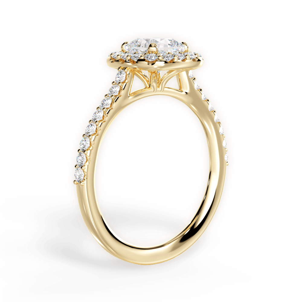 Ingrid Cushion Cut Lab Grown Diamond 18Kt Yellow Gold Engagement Ring - View 3