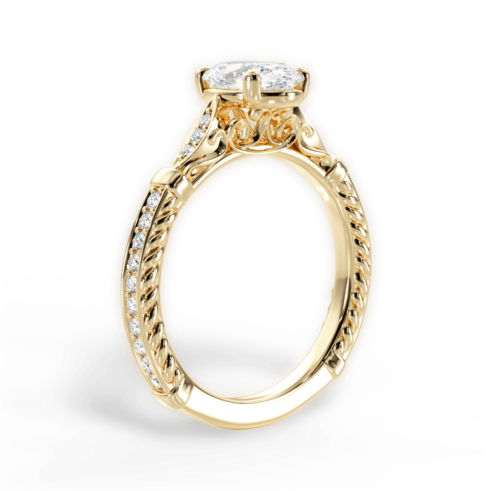 Gabriela Oval Cut Lab Grown Diamond 18Kt Yellow Gold Engagement Ring - View 2