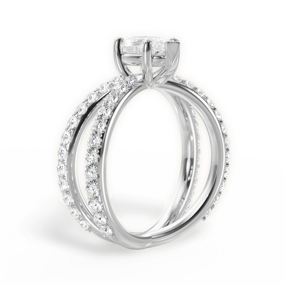Lauren Pear Cut Lab Grown Diamond 18Kt White Gold Engagement Ring - View 3