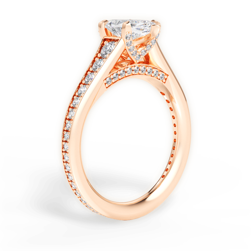 Leslie Marquise Cut Lab Grown Diamond 18Kt Rose Gold Engagement Ring - View 4