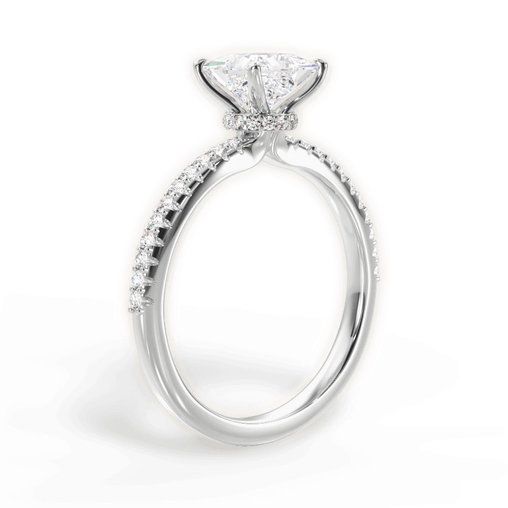 Giselle Princess Cut Lab Grown Diamond 14Kt White Gold Engagement Ring - View 3