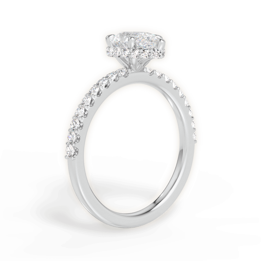 Isabella Pear Cut Lab Grown Diamond 14Kt White Gold Engagement Ring - View 3
