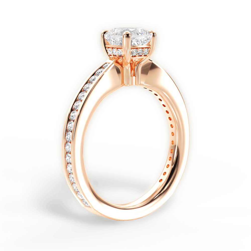 Katelyn Cushion Cut Lab Grown Diamond 18Kt Rose Gold Engagement Ring - View 2