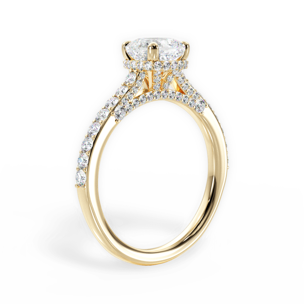 Laura Cushion Cut Lab Grown Diamond 18Kt Yellow Gold Engagement Ring - View 3